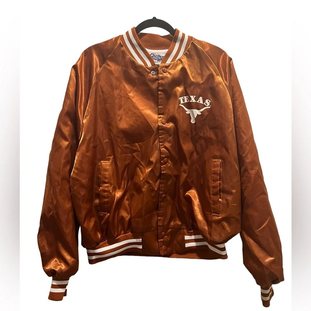 Vintage Chalk Line Texas Longhorns Jacket Bomber Snap 80s USA - XL - Picture 1 of 7